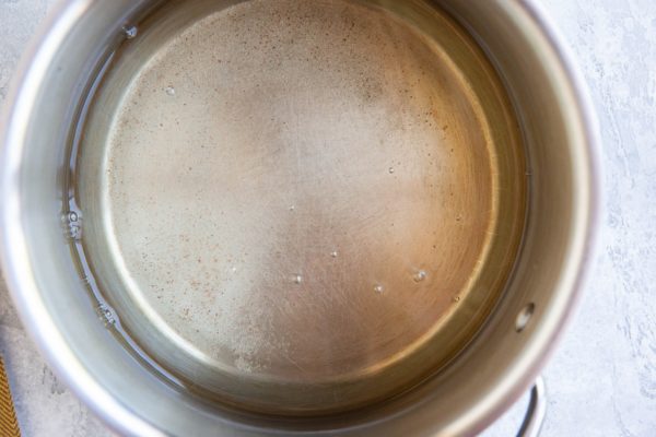 Pickling liquid in a saucepan