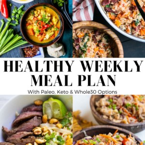 Healthy meal plan with paleo, keto, and whole30 options.
