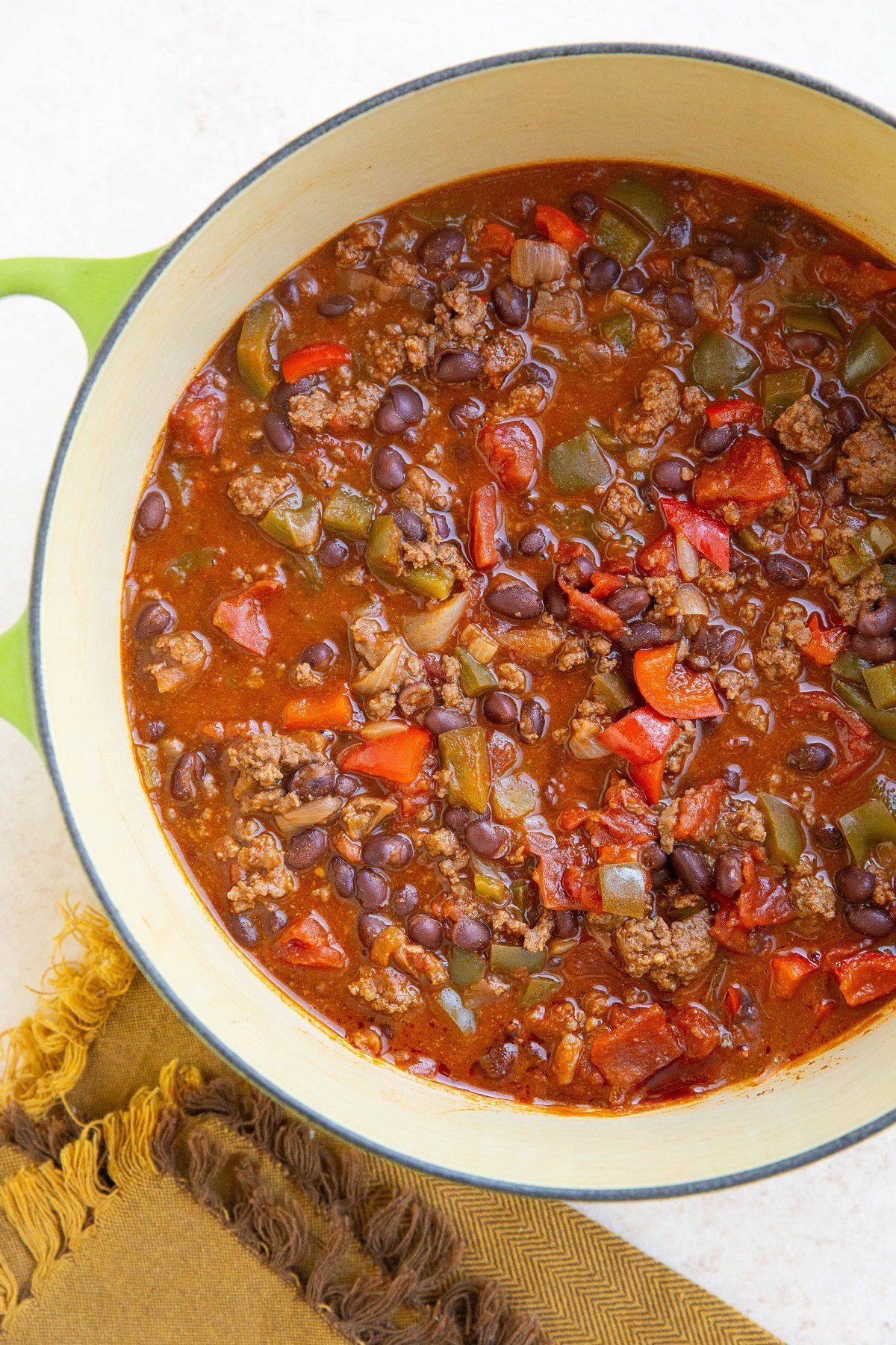 Large pot of deer chili