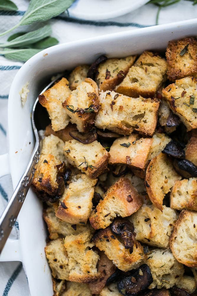 Sourdough Stuffing with Roasted Garlic