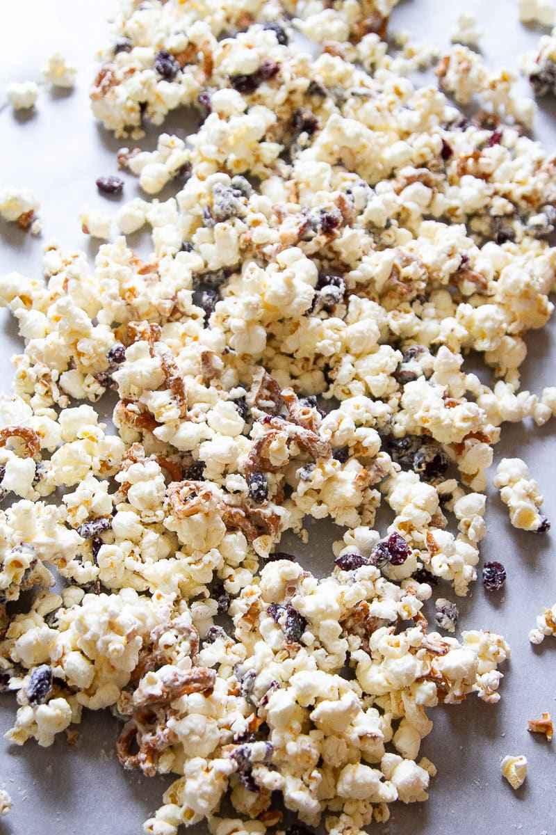 Cranberry Orange White Chocolate Popcorn