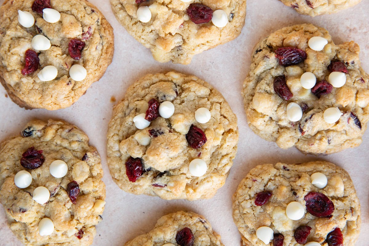 White chocolate macadamia nut cookies on a background, ready to eat.