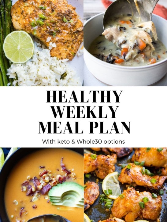 Healthy Weekly meal plan for week 43
