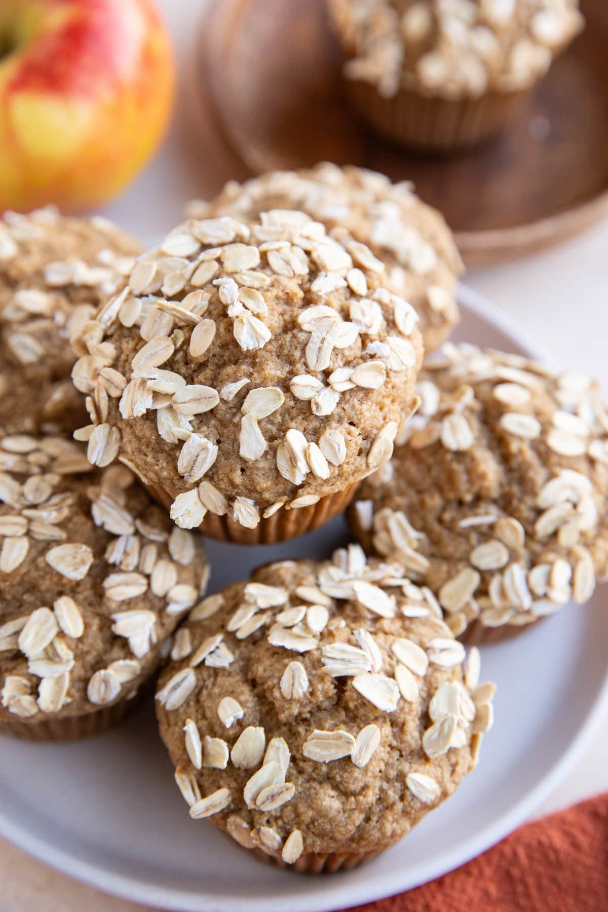 Muffins on a plate, ready to eat.