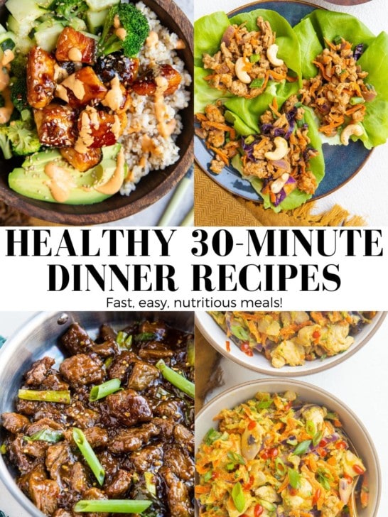 Easy fast dinner recipes roundup. Over 30 recipes that are quick and easy to meal prep