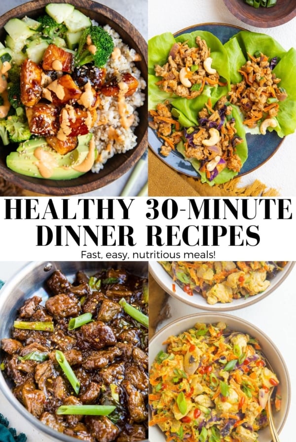 Easy fast dinner recipes roundup. Over 30 recipes that are quick and easy to meal prep