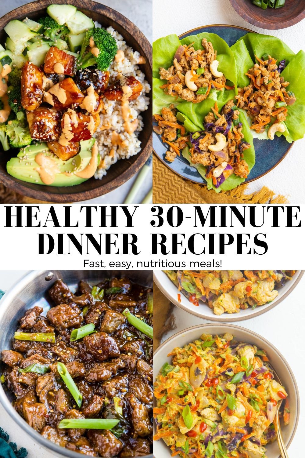 Easy fast dinner recipes roundup. Over 30 recipes that are quick and easy to meal prep