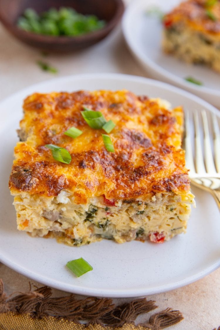 Sausage and Egg Cottage Cheese Breakfast Casserole - The Roasted Root