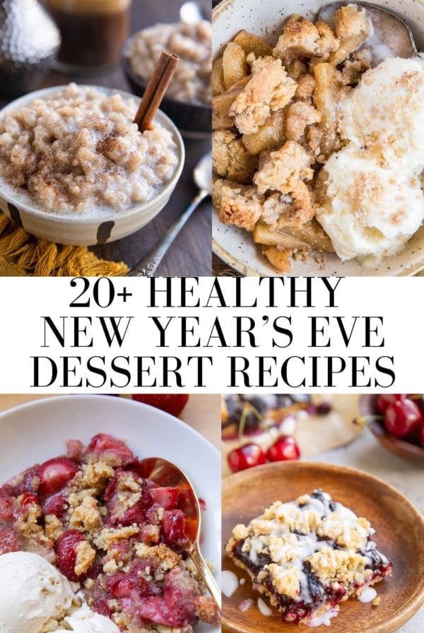 Collage of dessert recipes for new year's eve