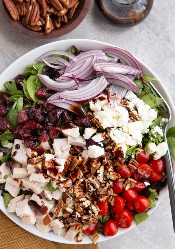 Big bowl of spring mix salad