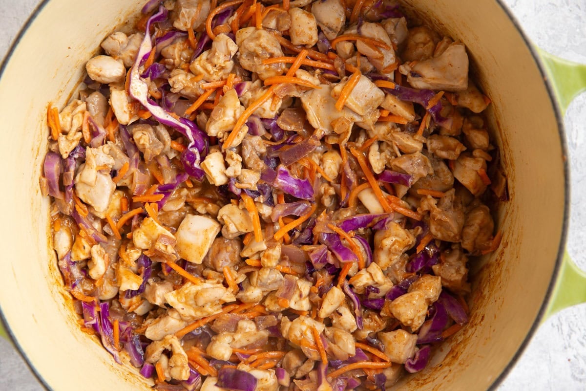 Chicken filling for Thai chicken lettuce wraps.