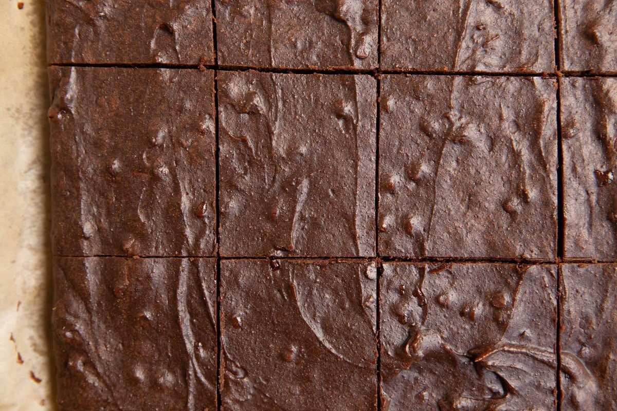 Brownies cut into squares.