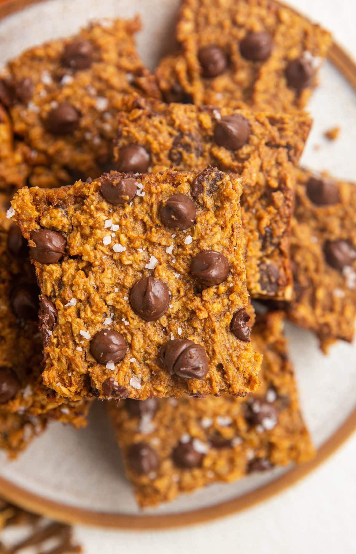 Plate of sweet potato bars in a pile.